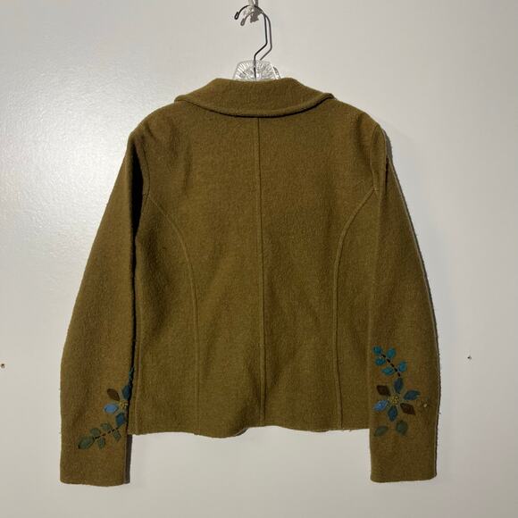 Vintage 90s Nomadic Traders 100% Wool Floral Cardigan Sweater Womans Size Small - Picture 4 of 6